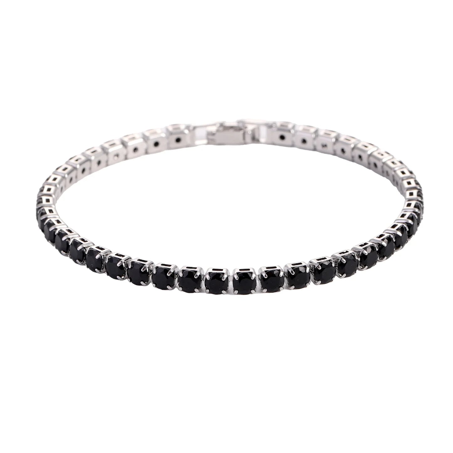 Luxury Hiphop Iced Out 4mm Cubic Zirconia Crystal Tennis Bracelets For Women Men Gold Color Silver Color Bracelet Chain Jewelry