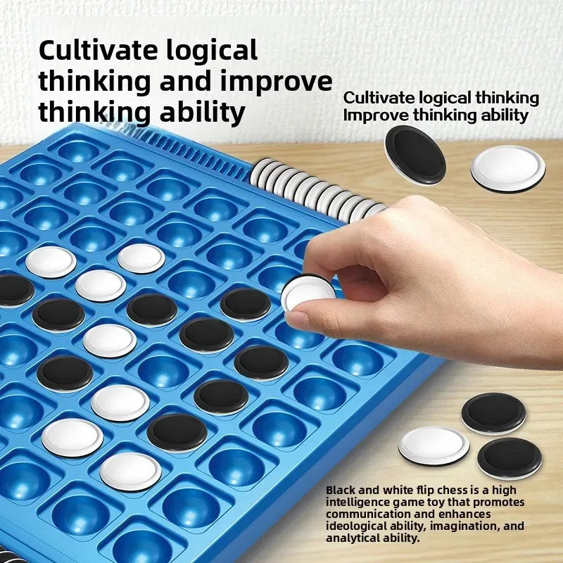 Dual-Side Flip Board Strategy Game for 2 Players Logic Training Educat for 2 Players Logic Training Educational Brain Teaser Toy