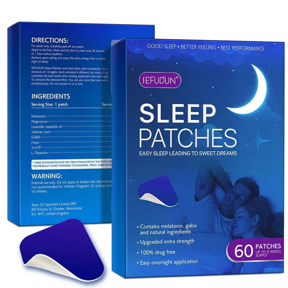 60Patches Sleep Patch Natural Sleep Aid Patch for Adults Improve Sleep Cycle Nighttime Body Care