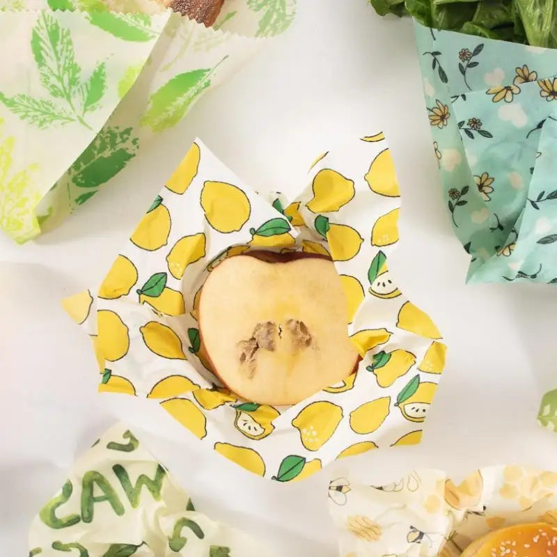3sheets Beeswax Food Wrap Roll Reusable Beeswax Eco-Friendly Sustainable Food Storage Wrap For Sandwich Cheese Fruit Bread Snack