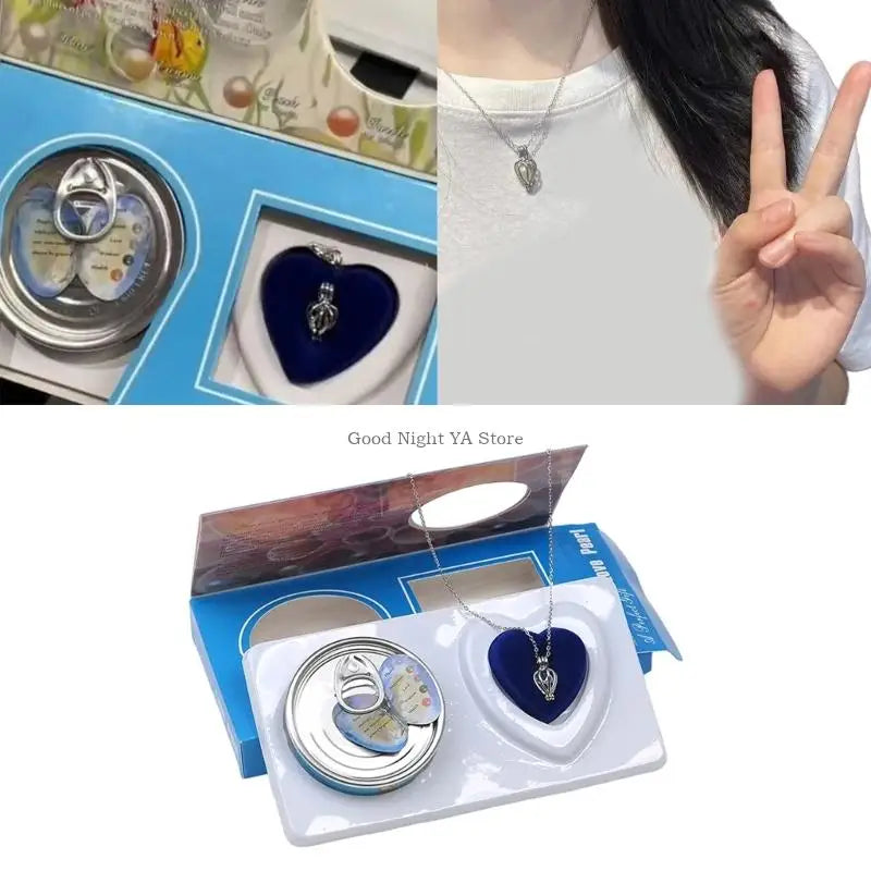 Pack of 1 Novel Opening Experience Necklace with Can Design Pearls Pendant Included