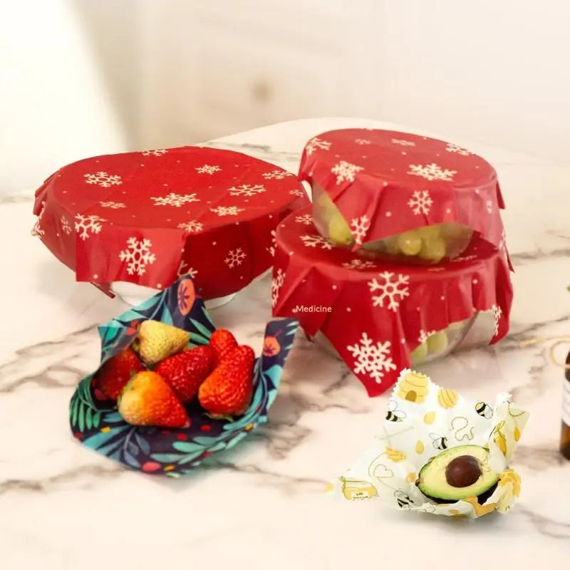 3sheets Beeswax Food Wrap Roll Reusable Beeswax Eco-Friendly Sustainable Food Storage Wrap For Sandwich Cheese Fruit Bread Snack
