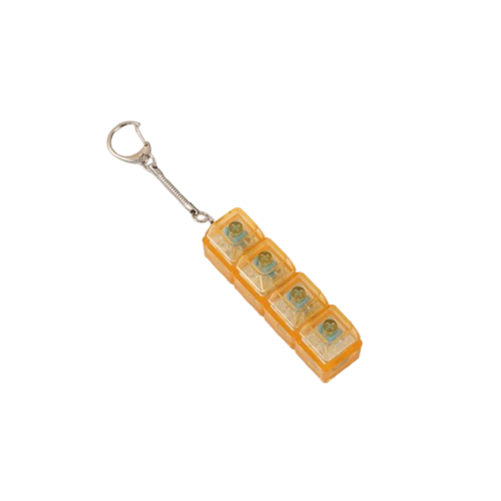 Funny Crystal Keycap Pendant Luminous Light Fidget Keyboard with LED Transparent Shaft 4 Keys Design
