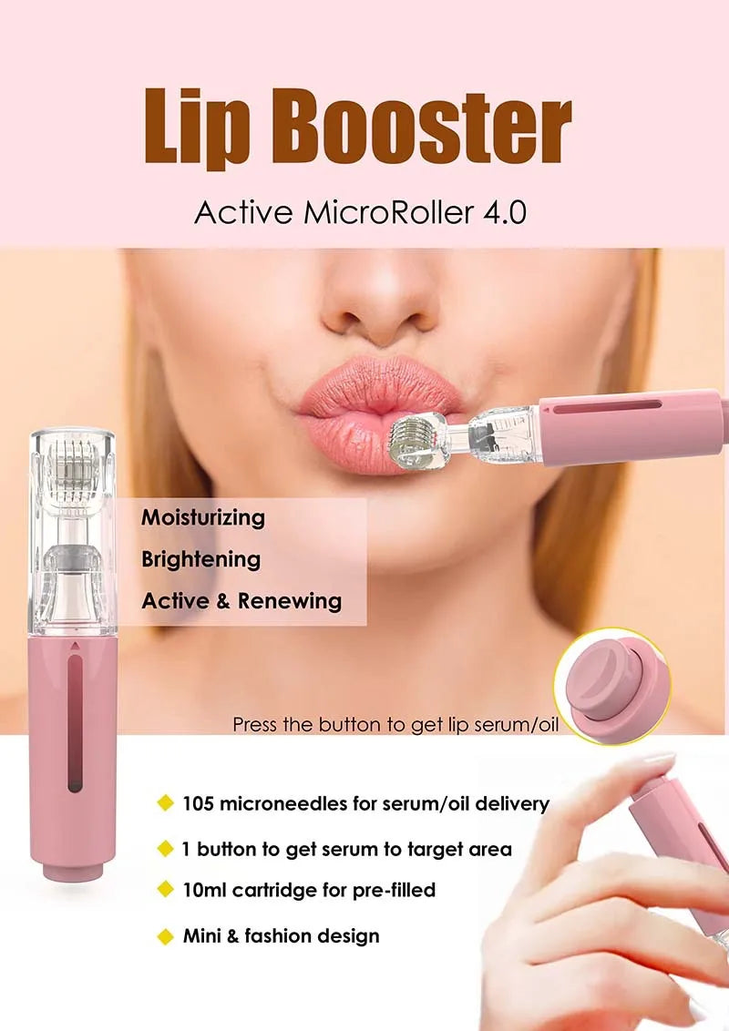 Women Facial Lip Derma Roller Professional Skincare Tools,Titanium Micro Needles Roller For Beard&Hair Growth,Serum Applicator