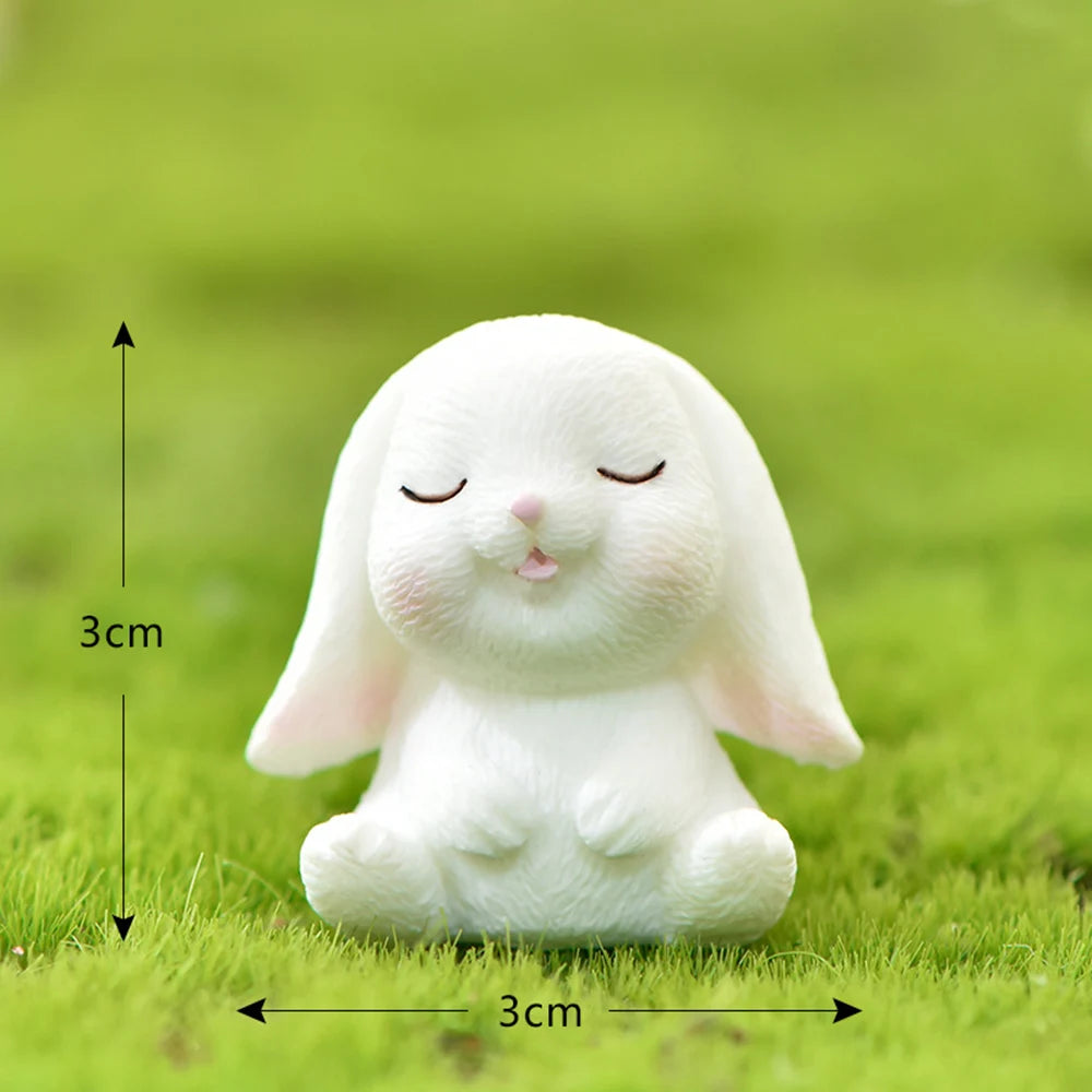 Easter Mini Resin Figurines Miniatures Rabbit Carrot Easter Bunny Ornament Micro Landscape Happy Easter Ornament Decoration 2026