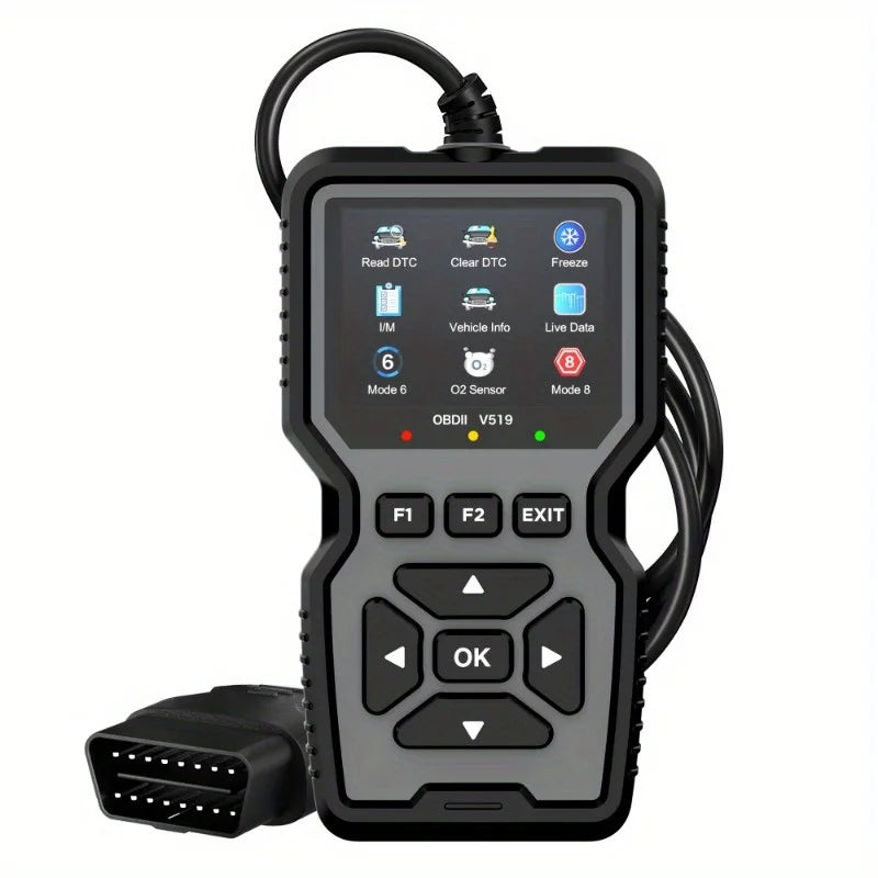 V519 Professional OBD2 Scanner powered, real-time data diagnostic tool for checking engine lights in most cars