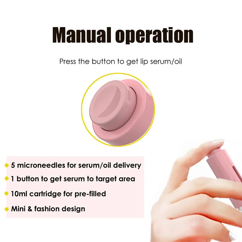 Women Facial Lip Derma Roller Professional Skincare Tools,Titanium Micro Needles Roller For Beard&Hair Growth,Serum Applicator
