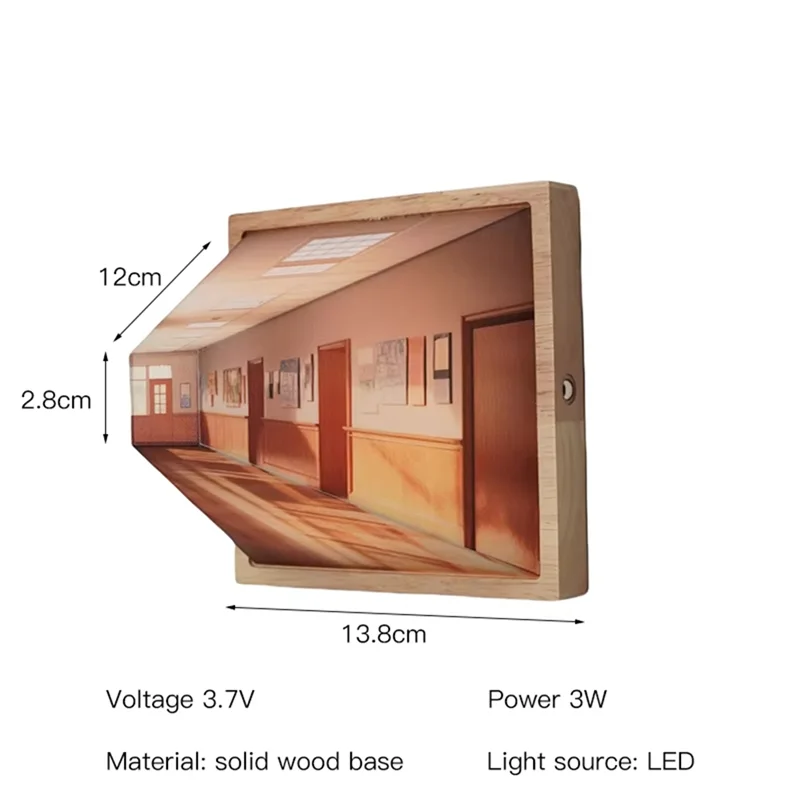 3D Stereoscopic Visual Wall Lamp Bedside Decorative Lamps Scene 3D Effect Color Changing DIY Wall Lamp-AB52