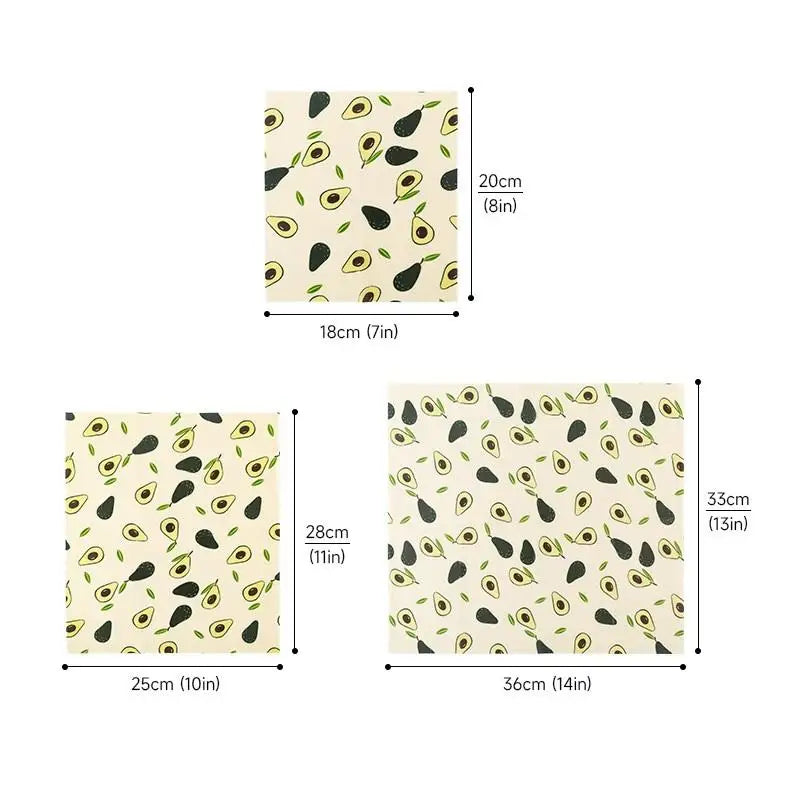 3sheets Beeswax Food Wrap Roll Reusable Beeswax Eco-Friendly Sustainable Food Storage Wrap For Sandwich Cheese Fruit Bread Snack