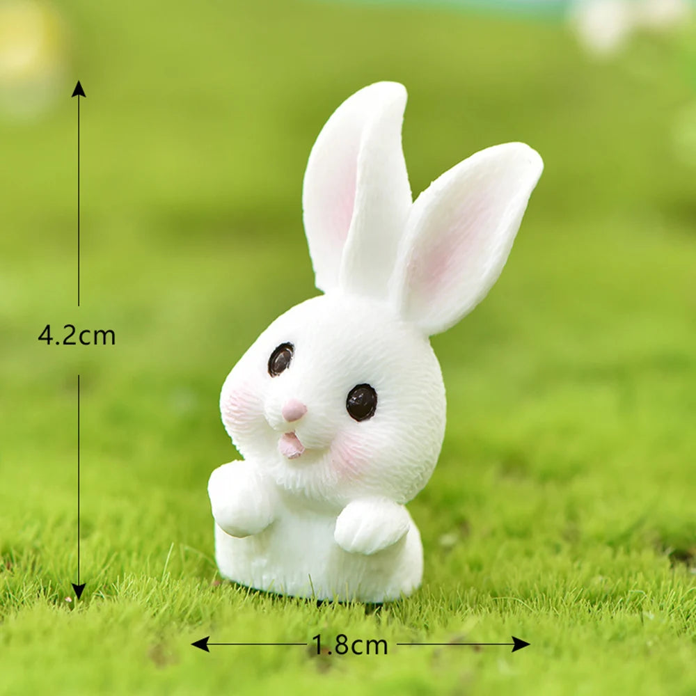 Easter Mini Resin Figurines Miniatures Rabbit Carrot Easter Bunny Ornament Micro Landscape Happy Easter Ornament Decoration 2026