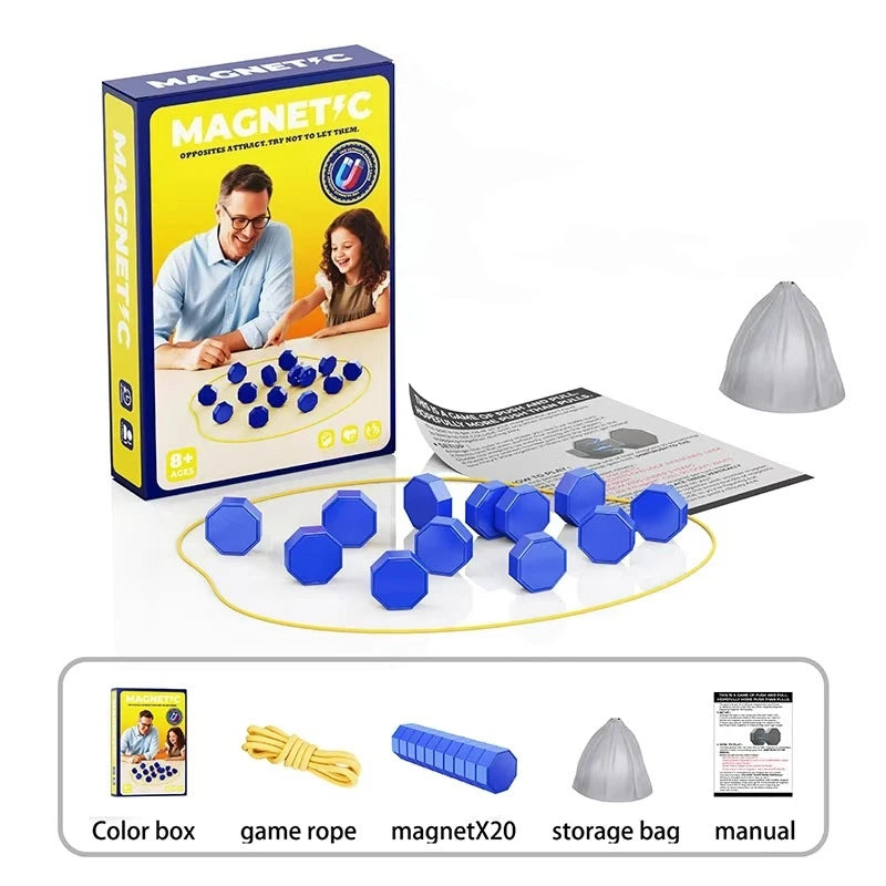 Party Game Magnetic Stone Game Interactive Magnetic Board Strategy Game, Suitable for Families, Children, and Adults High Quality, the Longest Side Is 2.5/ 3.5cm (Version Upgrade, the Outer Packaging Comes in 2 Random Styles)