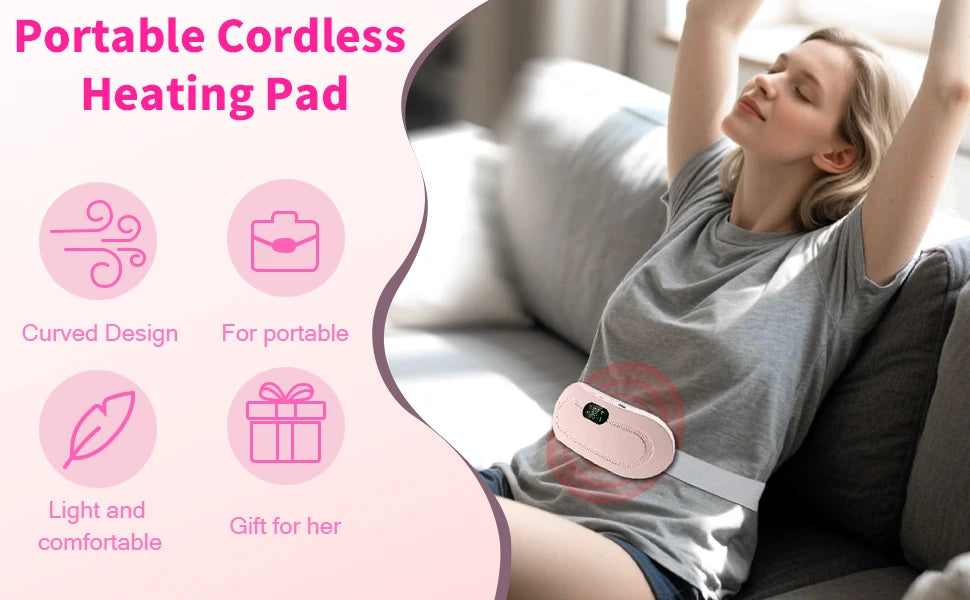 Portable Heated Massage Warming Palace Belt Intelligent Heating Waist Device for Girls Menstrual Period Auntie
