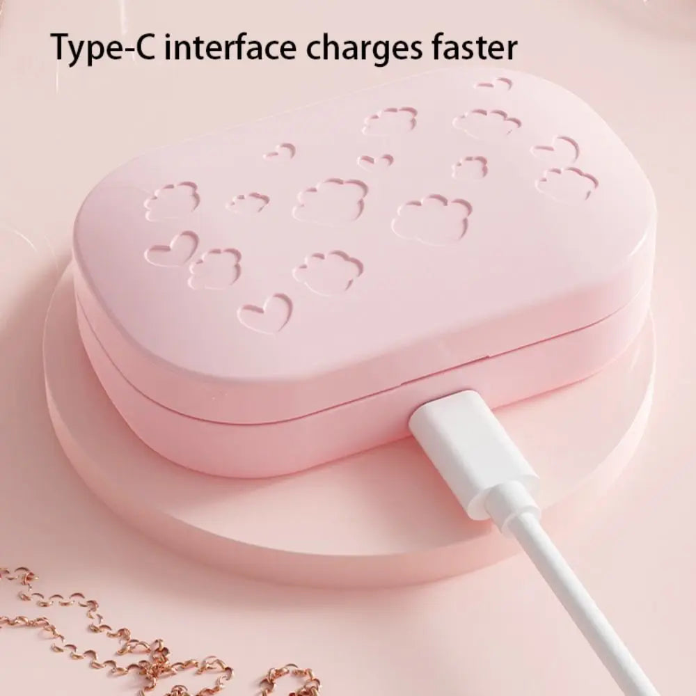 High Frequency Vibration Ultrasonic Beauty Lenses Cleaner LCD Display USB Charging Beauty Lenses Storage Container Portable