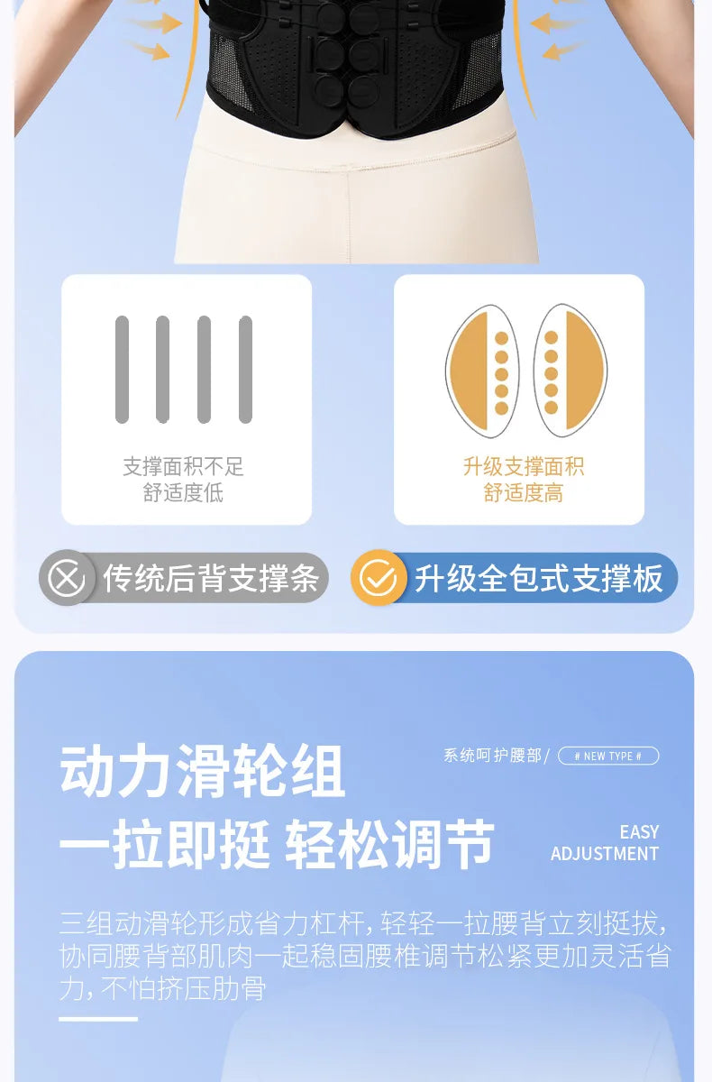 Lumbar Intervertebral Disc Support Compression Rope Support Waist Support Breathable Mesh Posture Corrector for Waist Protection