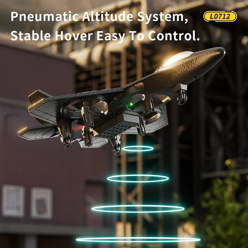 Night Flight RC Aircraft with Fixed Height & 4-Motor Stability - EPP Foam Glider Helicopter for Boys Girls Toy Gift