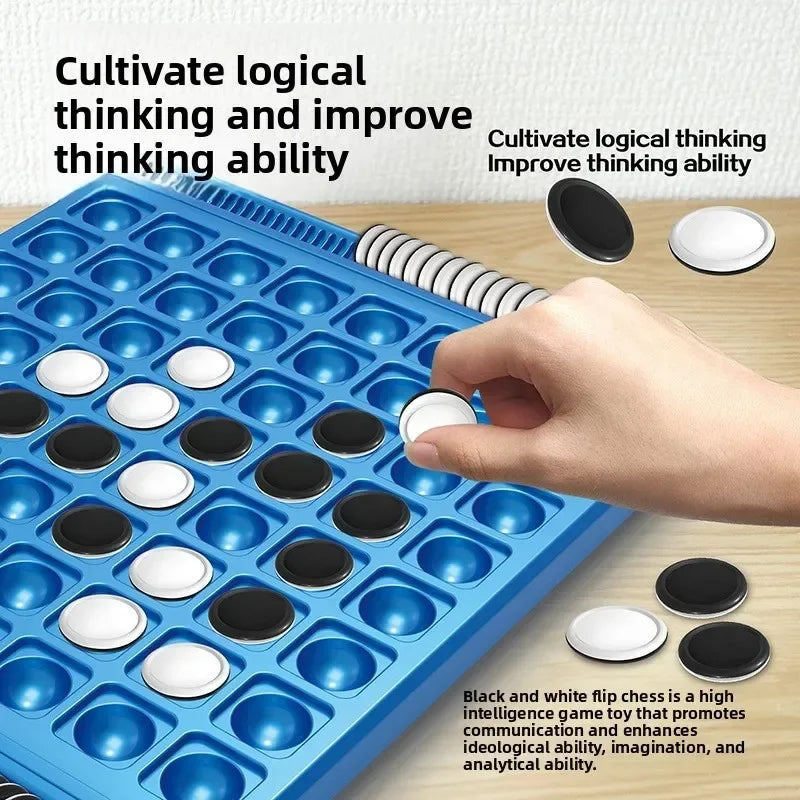 Dual-Side Flip Board Strategy Game for 2 Players Logic Training Educat for 2 Players Logic Training Educational Brain Teaser Toy