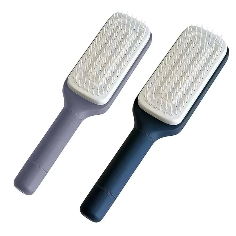 Rotating Comb Long Handle Anti-static Scalp Massage Hair Comb for Women Self Hair Brush with Retractable Comb Hairdressing Tool