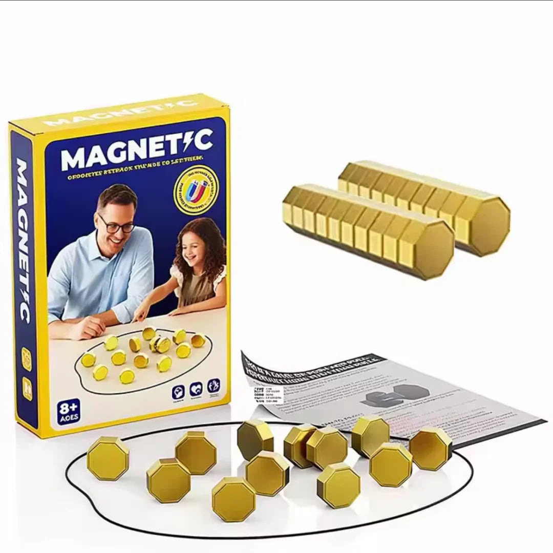 Party Game Magnetic Stone Game Interactive Magnetic Board Strategy Game, Suitable for Families, Children, and Adults High Quality, the Longest Side Is 2.5/ 3.5cm (Version Upgrade, the Outer Packaging Comes in 2 Random Styles)