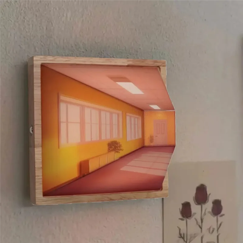 3D Stereoscopic Visual Wall Lamp Bedside Decorative Lamps Scene 3D Effect Color Changing DIY Wall Lamp-AB52