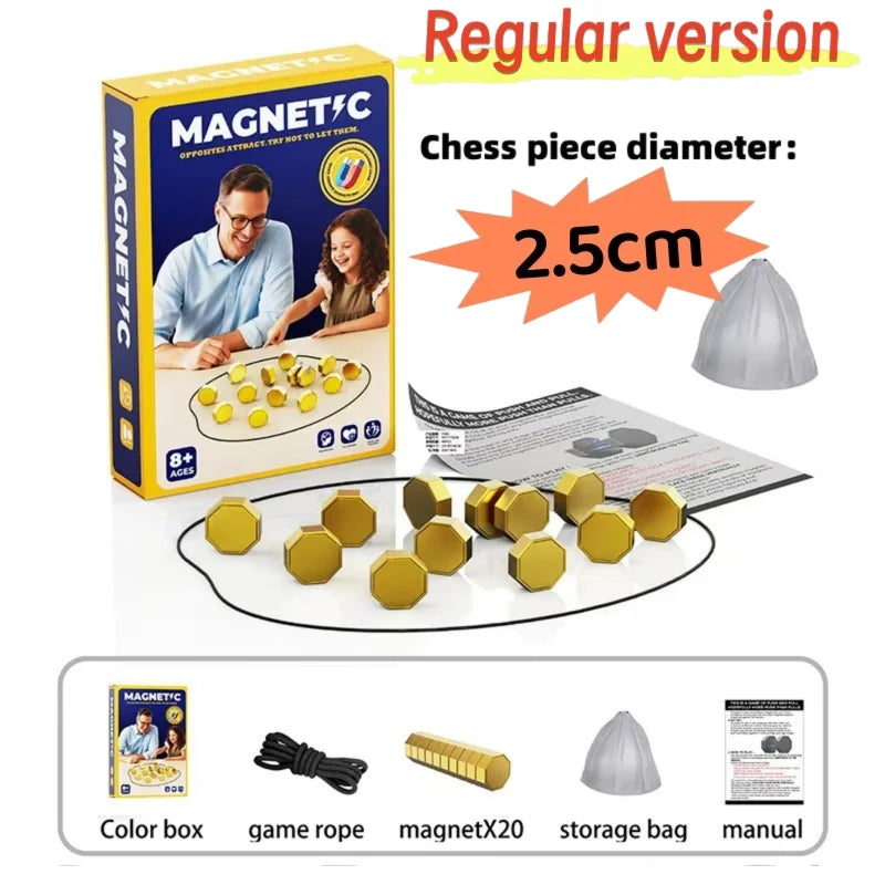 Party Game Magnetic Stone Game Interactive Magnetic Board Strategy Game, Suitable for Families, Children, and Adults High Quality, the Longest Side Is 2.5/ 3.5cm (Version Upgrade, the Outer Packaging Comes in 2 Random Styles)