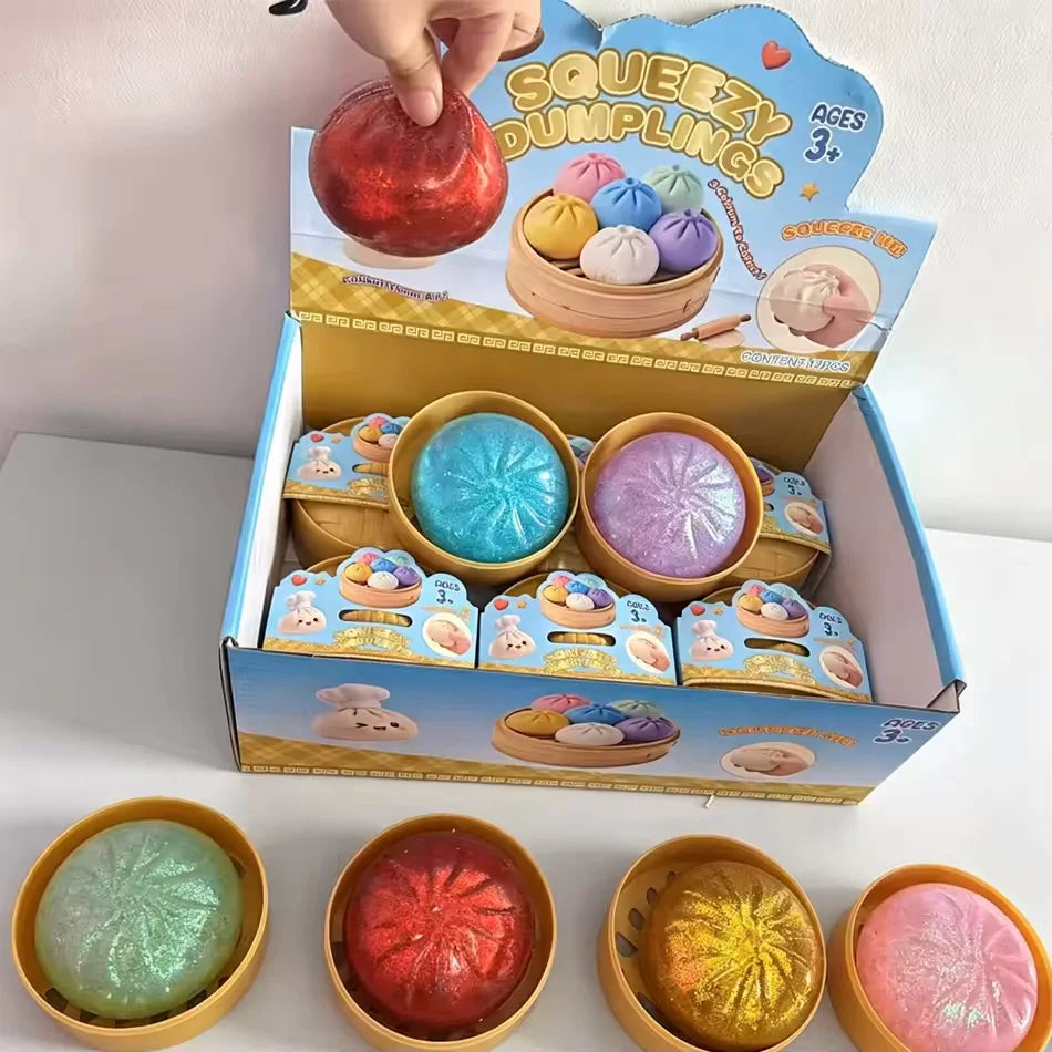 Dumpling Squishy Mysteries Dumplings Stress Relief Fidget Toys Home Office Desk Accessories Party Gift Mystery Dumpling Squishy
