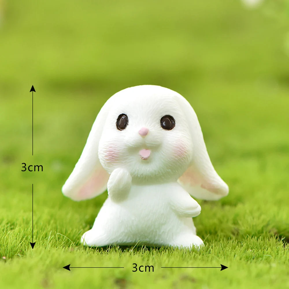 Easter Mini Resin Figurines Miniatures Rabbit Carrot Easter Bunny Ornament Micro Landscape Happy Easter Ornament Decoration 2026