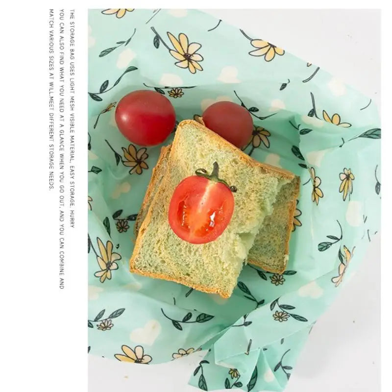 3sheets Beeswax Food Wrap Roll Reusable Beeswax Eco-Friendly Sustainable Food Storage Wrap For Sandwich Cheese Fruit Bread Snack