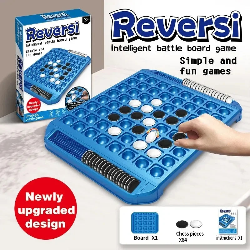 Dual-Side Flip Board Strategy Game for 2 Players Logic Training Educat for 2 Players Logic Training Educational Brain Teaser Toy